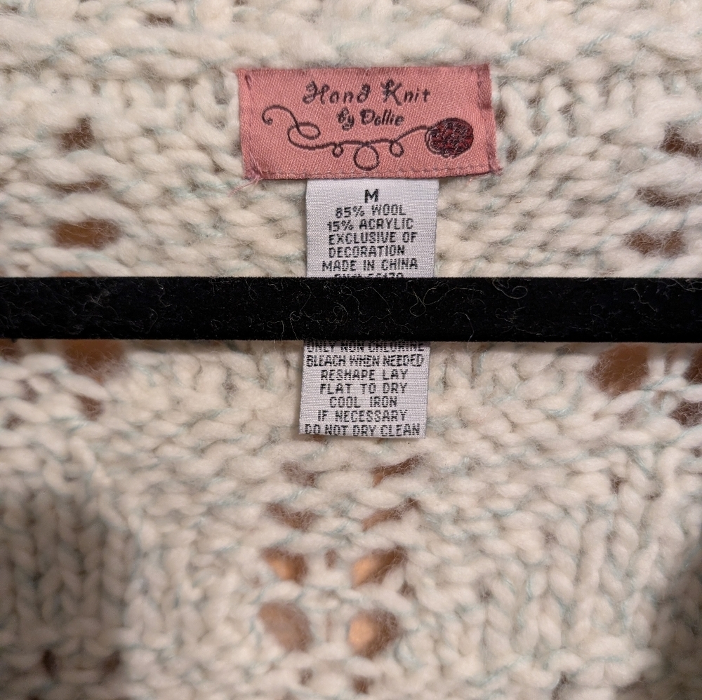 Anthropologie Elegant Cream Knit Cardigan, Absolutely Gorgeous Medium - Picture 3 of 5